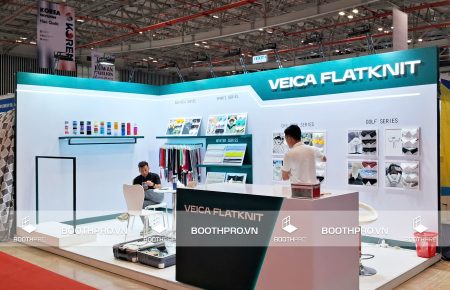 Thiết kế thi công gian hàng triển lãm ngành may mặc – Gian hàng VEICA FLATKNIT